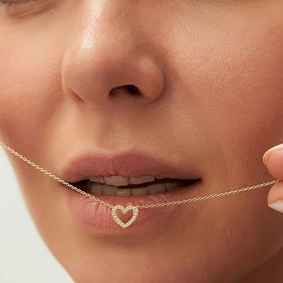 14k Gold Plated Pendant Necklace Simple Cute Necklaces for Women Dainty Layered - Picture 2 of 4